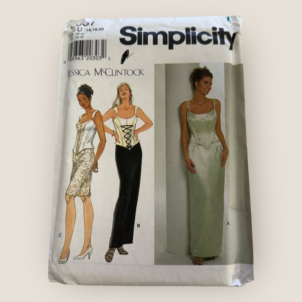Vintage 1990s Simplicity Sewing Pattern 7637 Misses Top and Skirt Size 16-20